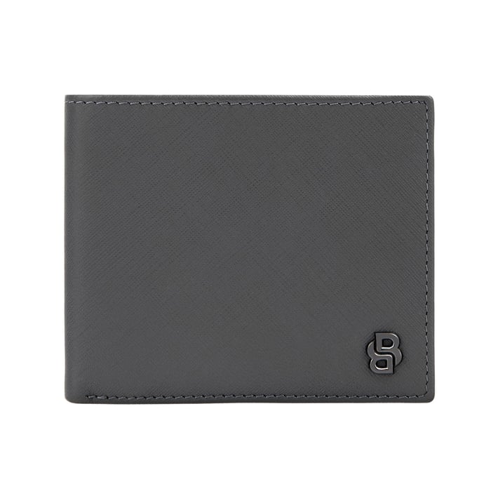 Hugo Boss Портфейл Saffiano Double B, сив
