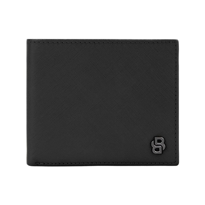 Hugo Boss Портфейл за карти Saffiano Double B, с капак, черен