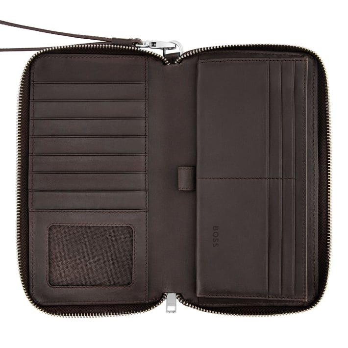 Hugo Boss Портфейл за пътуване Classic Smooth, кафяв