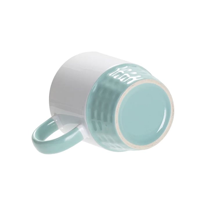 BESTSUB Чаша Stacking, керамична, цветна вътрешност и дръжка, 300 ml, зелена