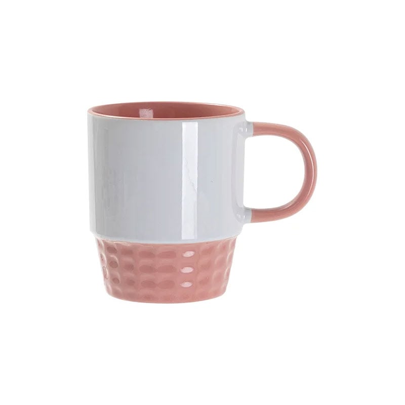 BESTSUB Stacking Ceramic Mug, colored interior and handle, 300 ml, pink