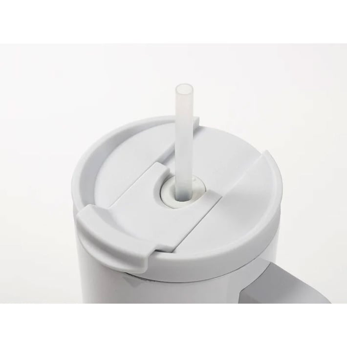 BESTSUB Чаша, с дръжка, сламка и капак, 1200 ml, бяла