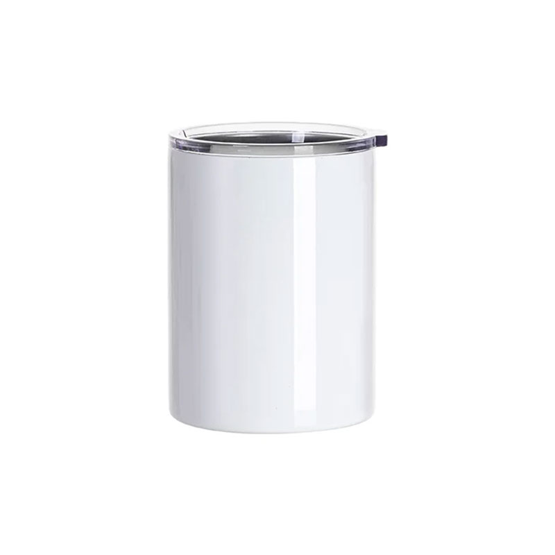 BESTSUB Stainless Steel Mug with Transparent Lid, 400 ml, white