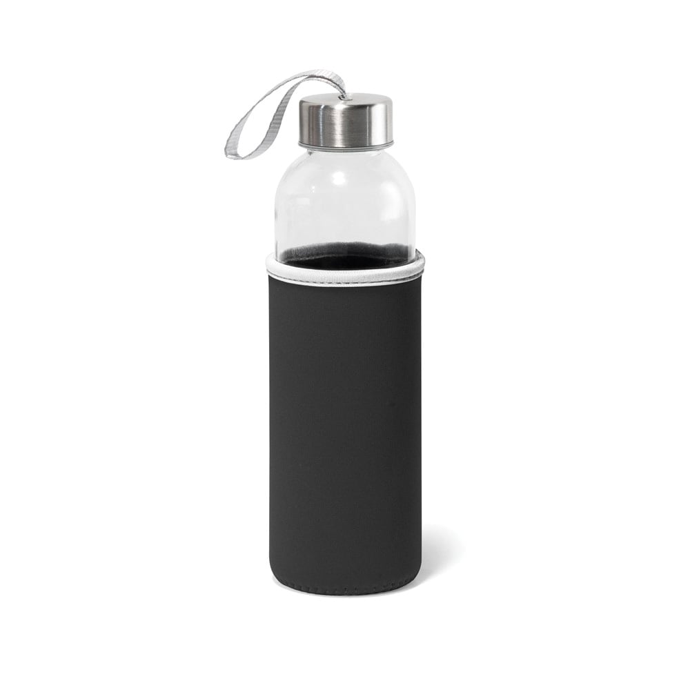 Raise Bottle, glass, with black sleeve, 520 ml