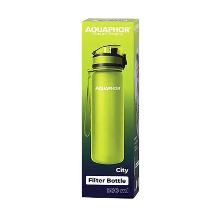 Aquaphor Бутилка City, филтрираща, тританова, 500 ml, зелена