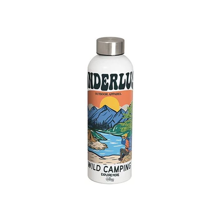 BESTSUB Бутилка, спортна, алуминиева, със сребриста капачка, 700 ml, бяла