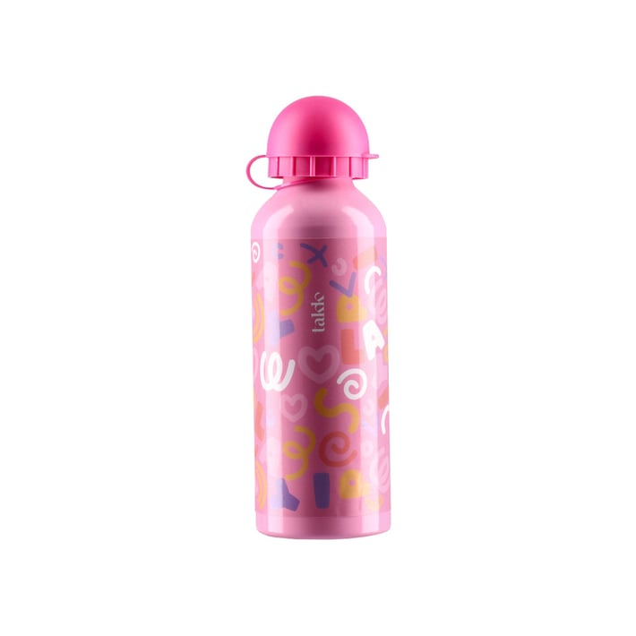 Takk Alu Flowy Bottle, for girls, aluminium, 500 ml, assorted, 1 pc