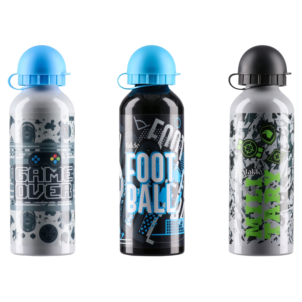 Бутилка Takk Alu Flowy, за момче, алуминиева, 500 ml, асорти, 1 брой