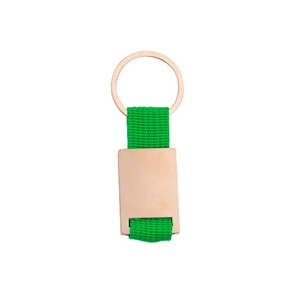Keychain Tech, metal, with strap, green