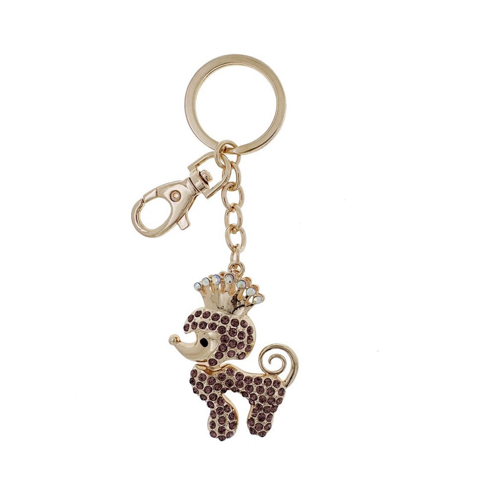 Takk Blind Woman Keychain, poodle with crown