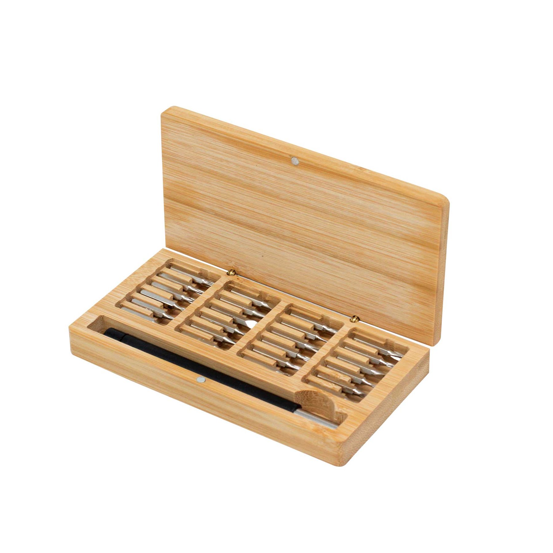 Multibit Screwdriver set, 24 pieces, in bamboo case