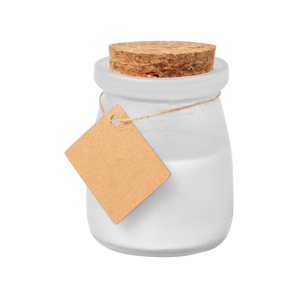 Cool Candle Tepor, in jar, with cork lid, white