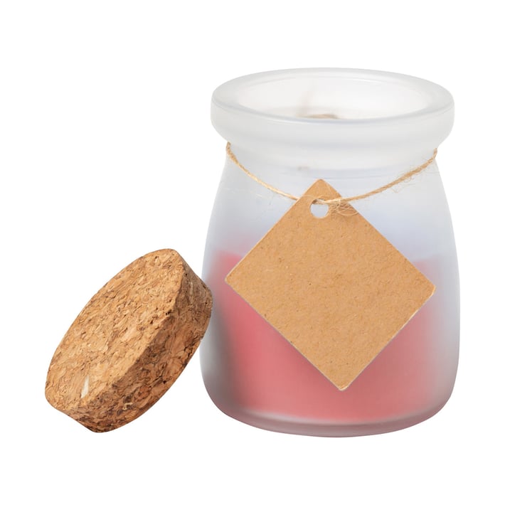 Cool Candle Tepor, in jar, with cork lid, red