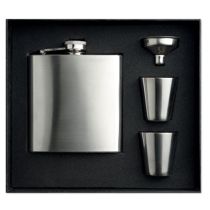 More Than Gifts Set Slimmy Flask, bottle with two cups