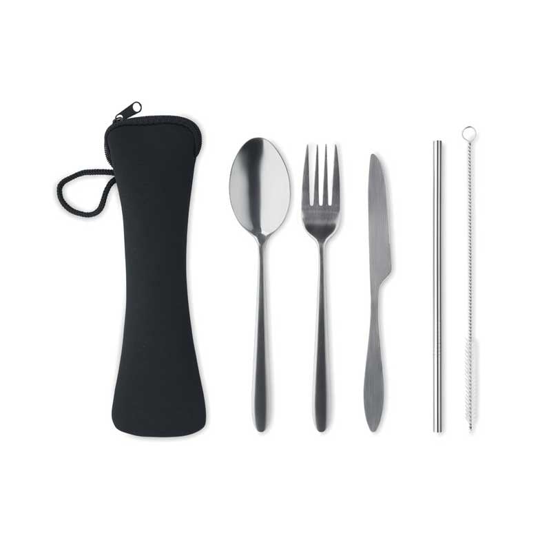 More Than Gifts Black Cutlery Set, 5 pieces