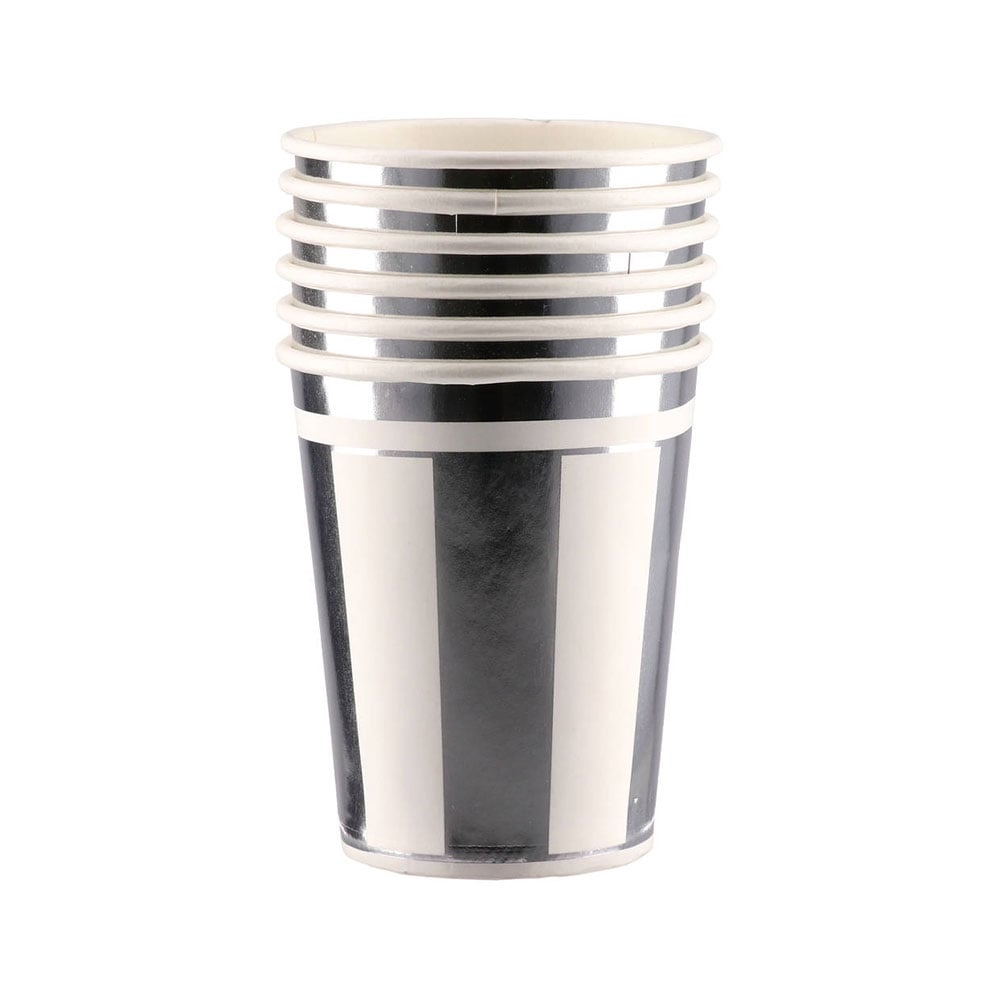 Festa Party Cups, silver, 6 pcs