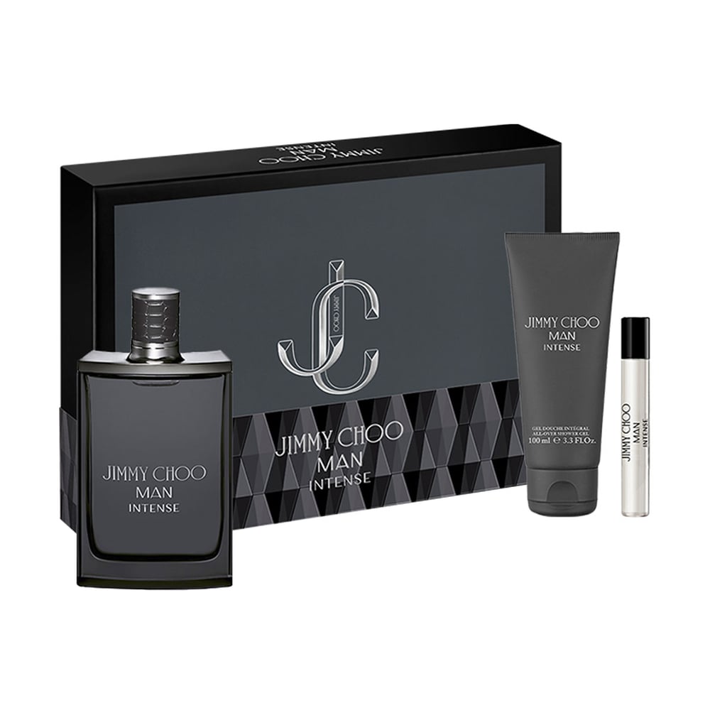 Perfume set Jimmy Choo Intense, Eau de toilette, men, 100 ml + 7.5 ml + shower gel 100 ml