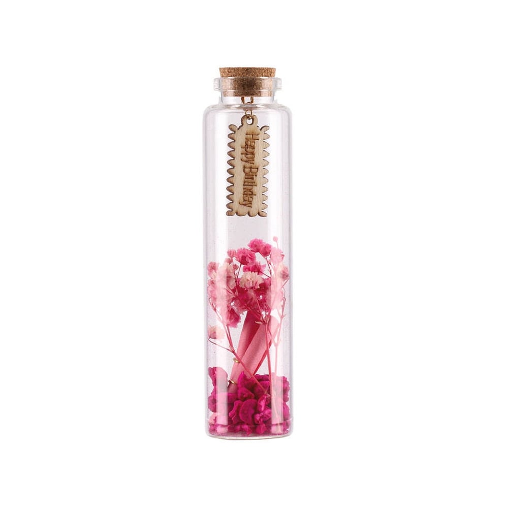 Takk Elixir Bottle with Flower, glass, assorted, 1 pc