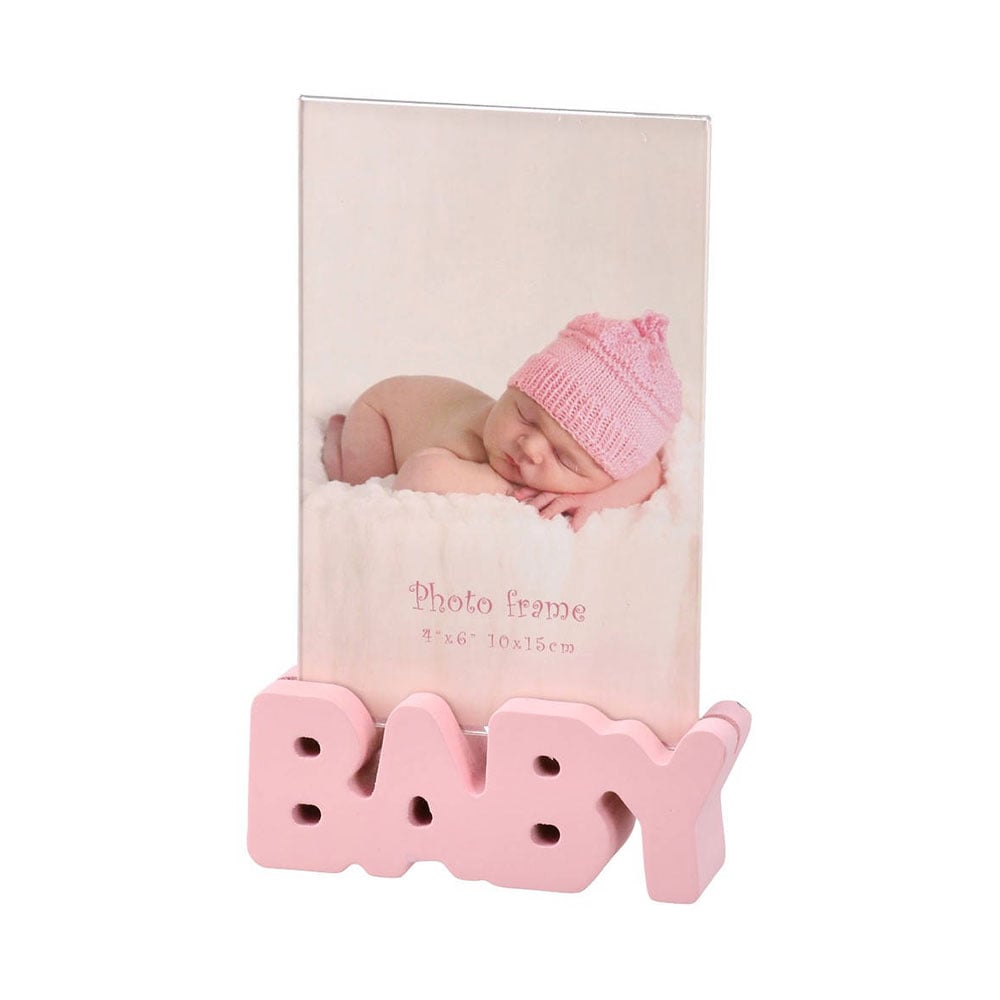 Takk Woody Photo Frame, Baby, 10 x 15 cm, pink