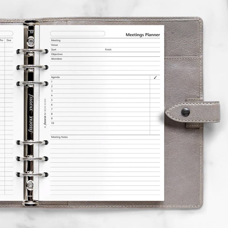 Filofax Meetings planner, A5, white