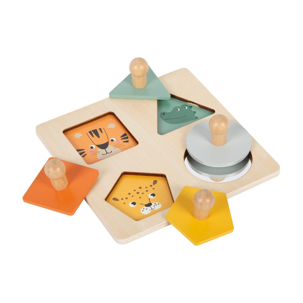 Small Foot Montessori Puzzle - shapes, animals and mirror