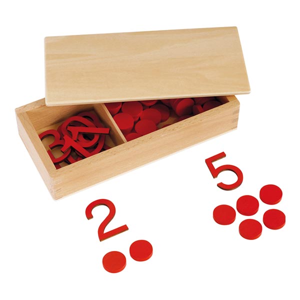 Montessori set Eduplay Numbers and Counters, in wooden box