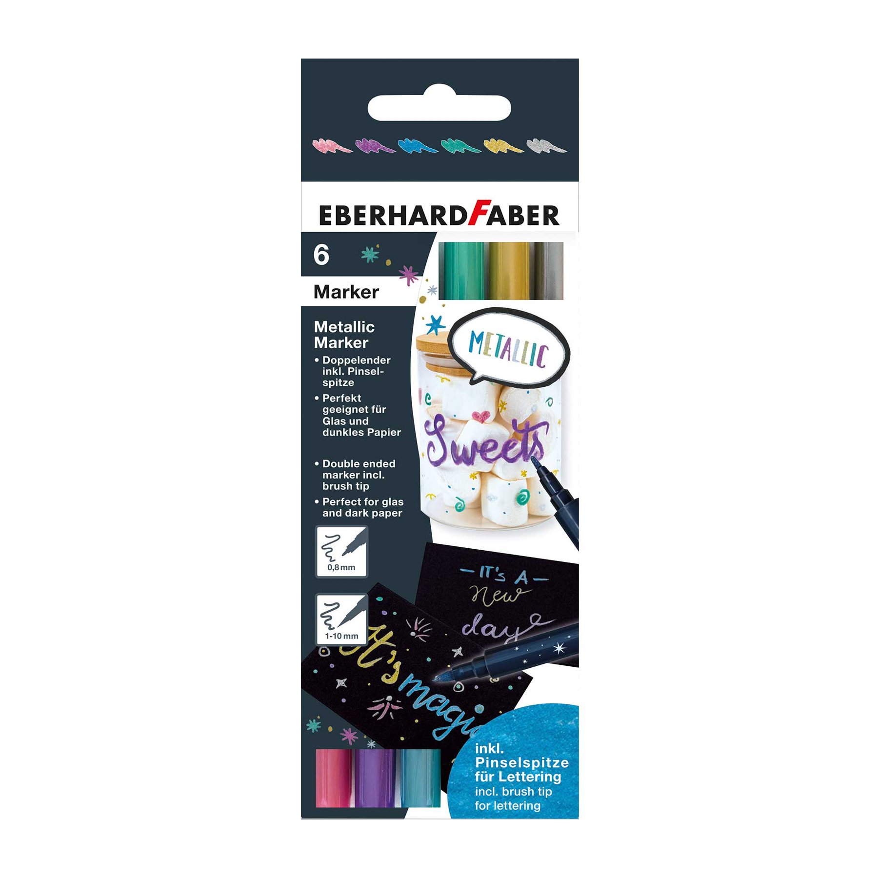 Eberhard Faber Metallic Marker, duo, 6 colours