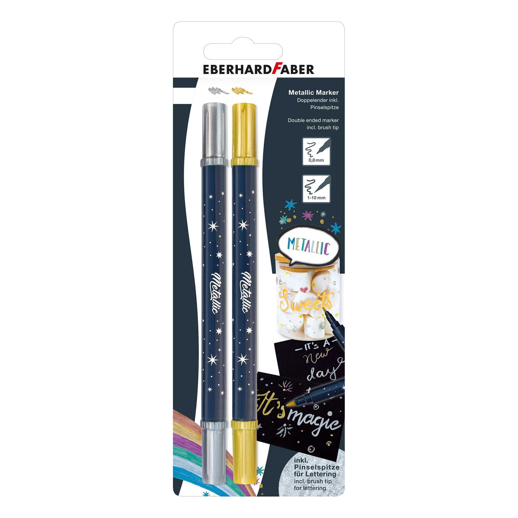 Eberhard Faber Metallic marker, duo, gold and silver, blister
