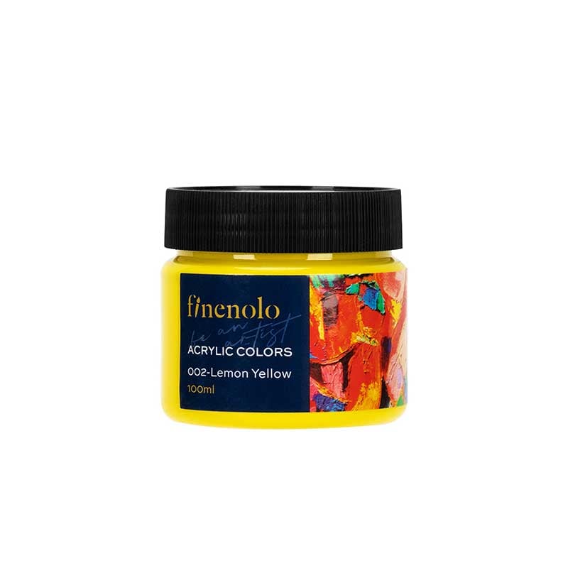 Deli Acrylic paint Finenolo, jar, 100 ml, lemon yellow