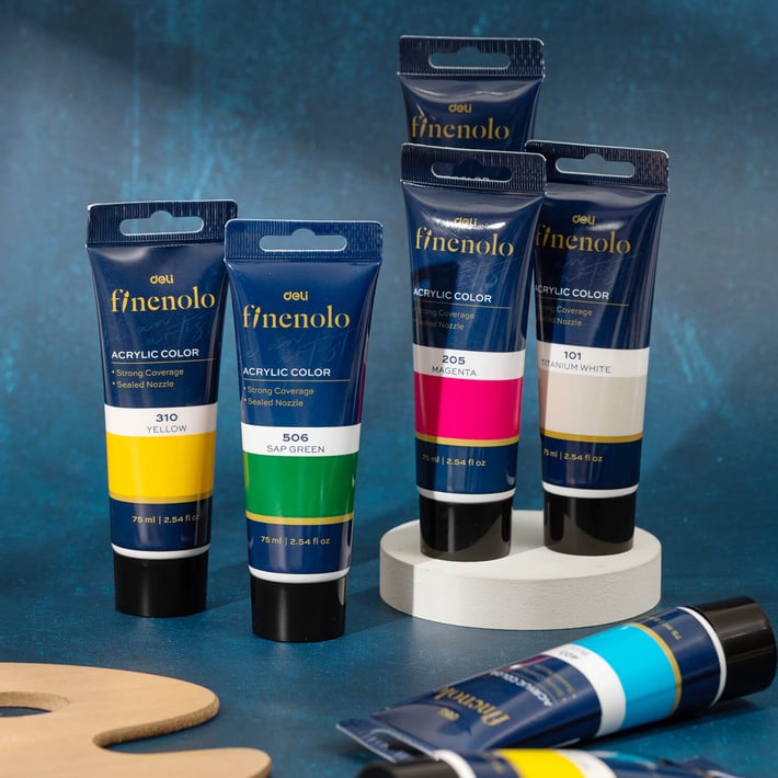 Deli Acrylic paint Finenolo, tube, 75 ml, yellow