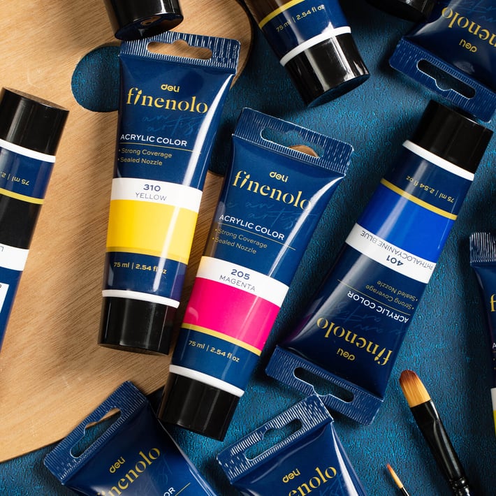 Deli Acrylic Paint Finenolo, tube 75 ml, dark blue