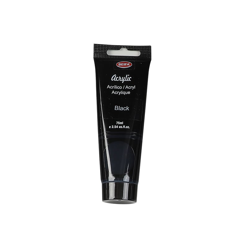 Beifa Acrylic paint, tube, 75 ml, black