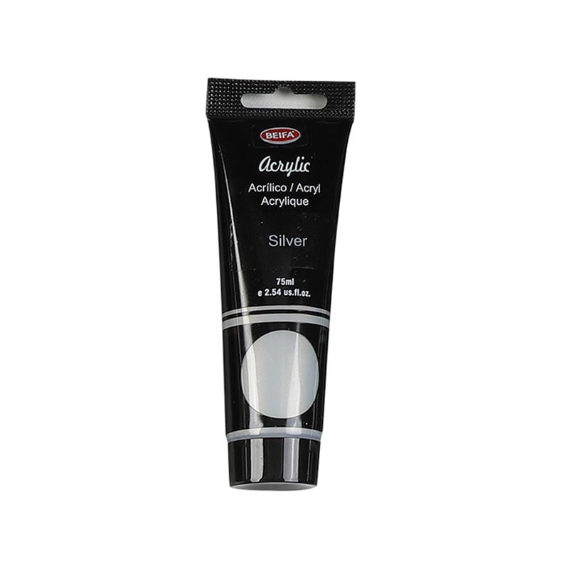 Beifa Acrylic Paint, tube, 75 ml, silver