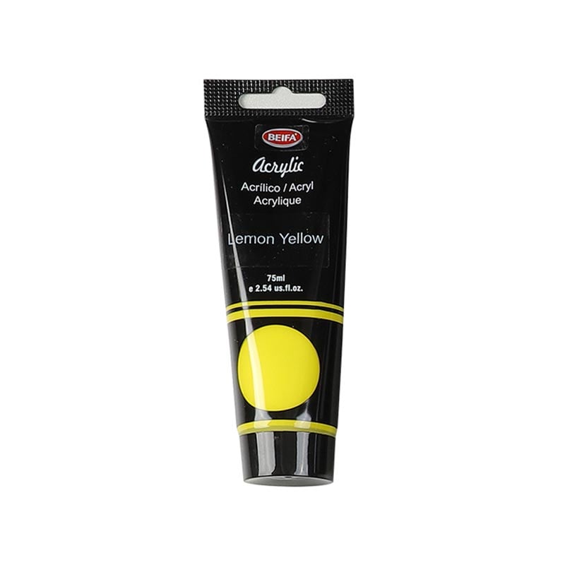 Beifa Acrylic Paint, tube, 75 ml, yellow