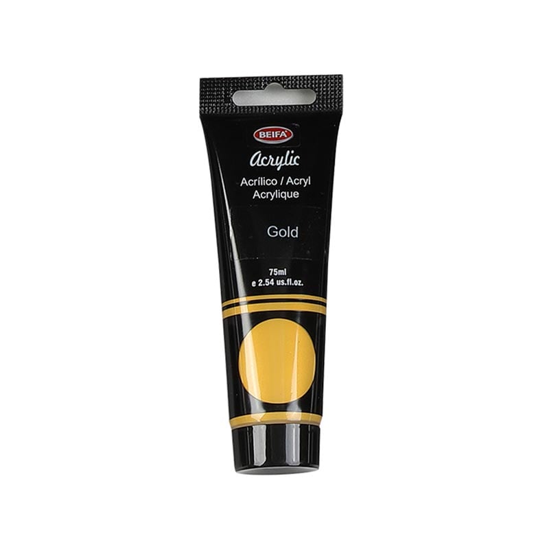 Beifa Acrylic Paint, tube, 75 ml, gold