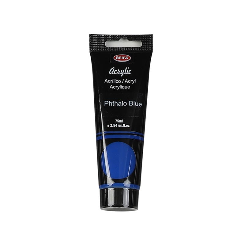 Beifa Acrylic Paint, tube, 75 ml, phthalo blue