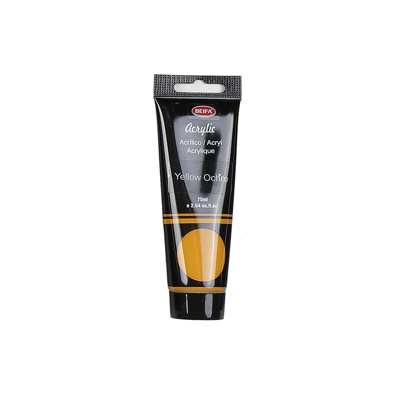 Beifa Acrylic paint, in tube, 75 ml, yellow ochre