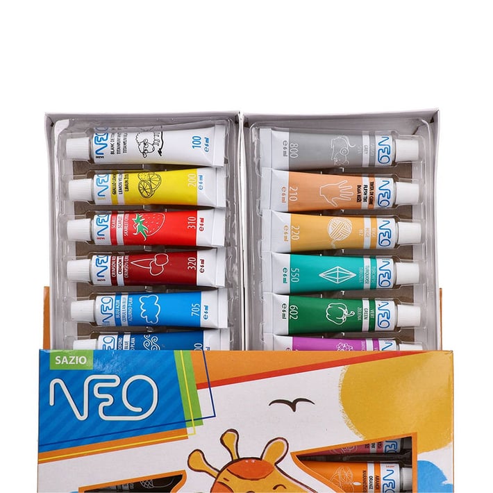 Темперни бои Sazio Fantasy, в тубички по 6 ml, 20 цвята