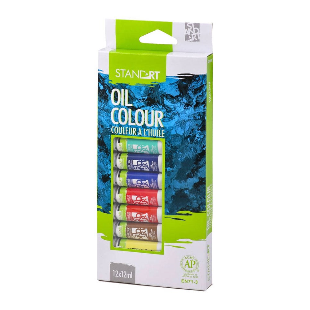 Standart Oil Paints, 12 ml tubes, 12 colours