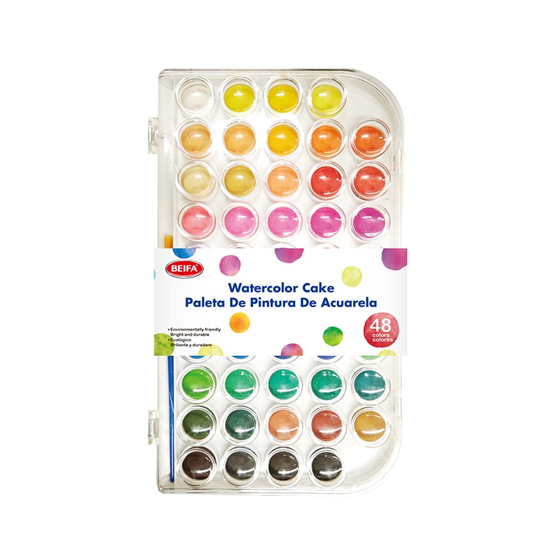 Beifa watercolour paints DD14-48V, 48 colours, with brush