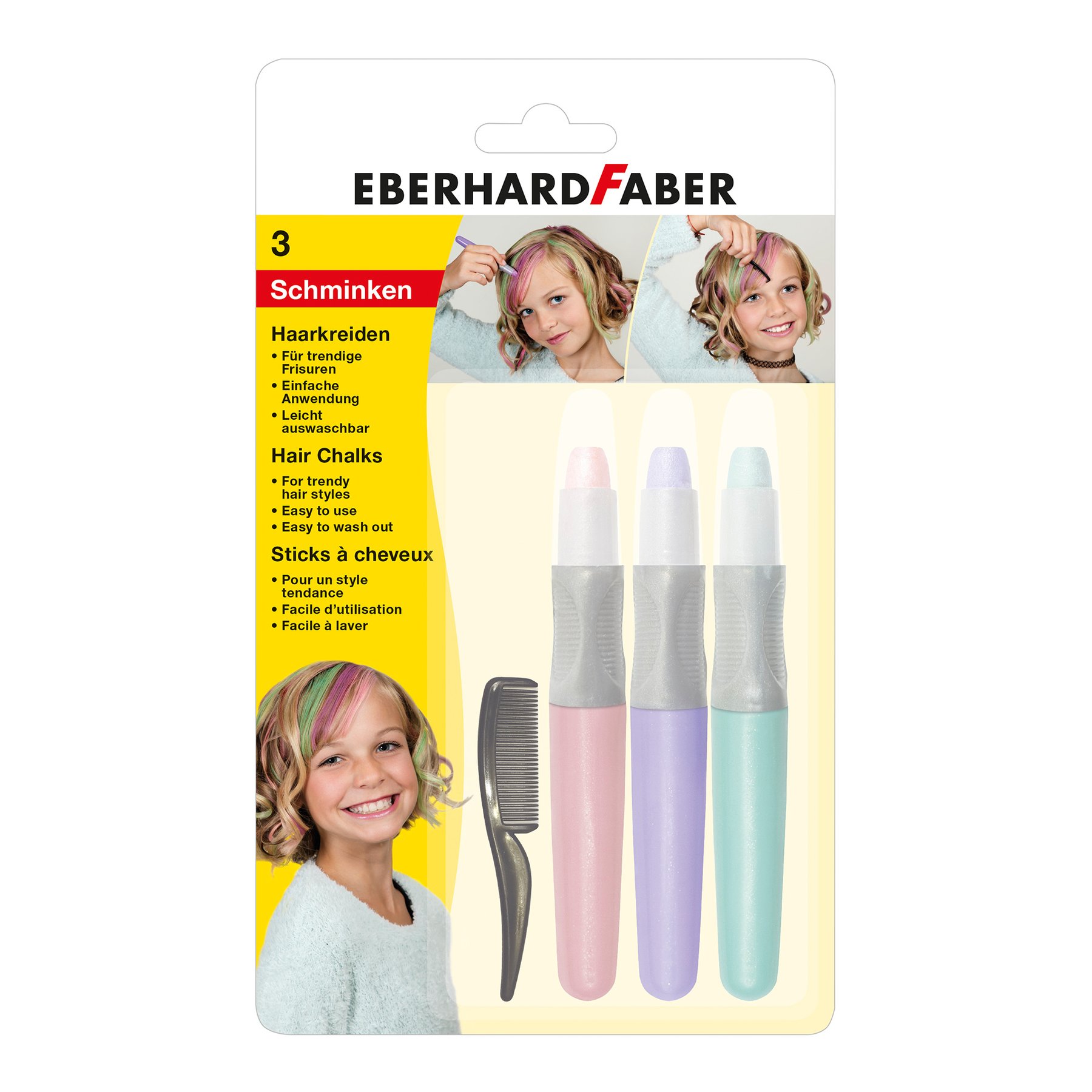 Eberhard Faber Hair chalks Pearl, 3 colors