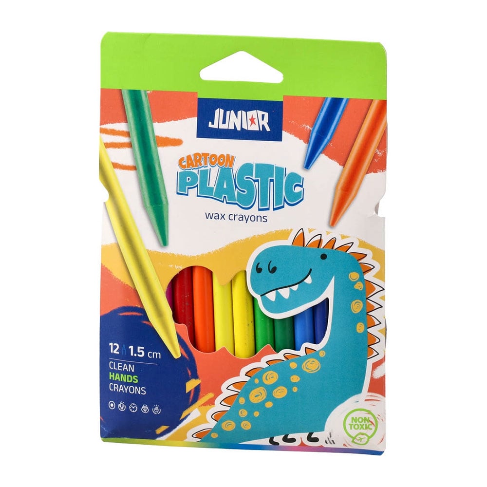 Junior Cartoon Crayons, plastic, 12 colours