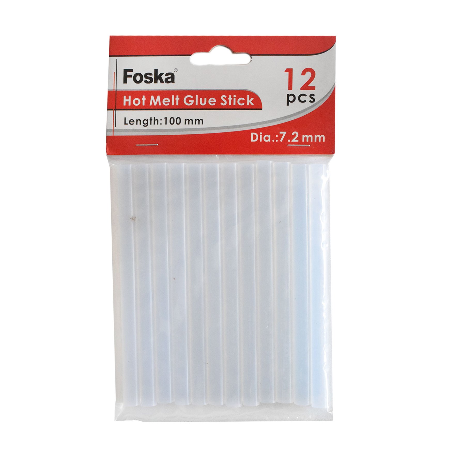 Foska Hot Glue Gun Sticks, 10 cm, O 7.2 mm, 12 pcs