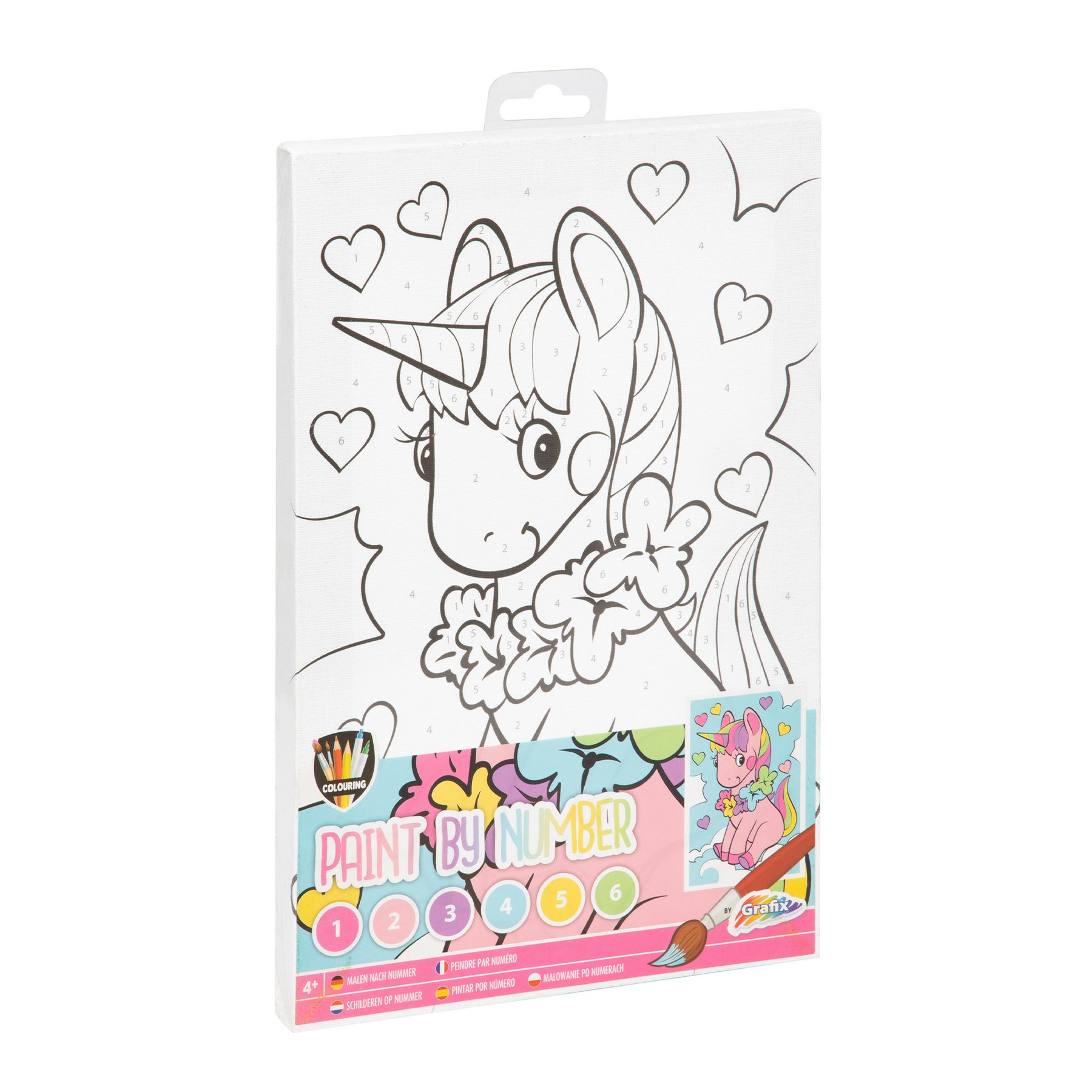 Moxy Paint by numbers kit Unicorn, 29.7 x 19.5 cm