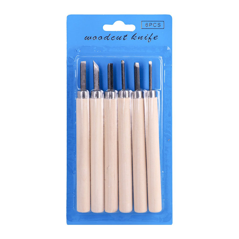 Ножчета за линолеум Statovac, с дървена дръжка, 6 броя