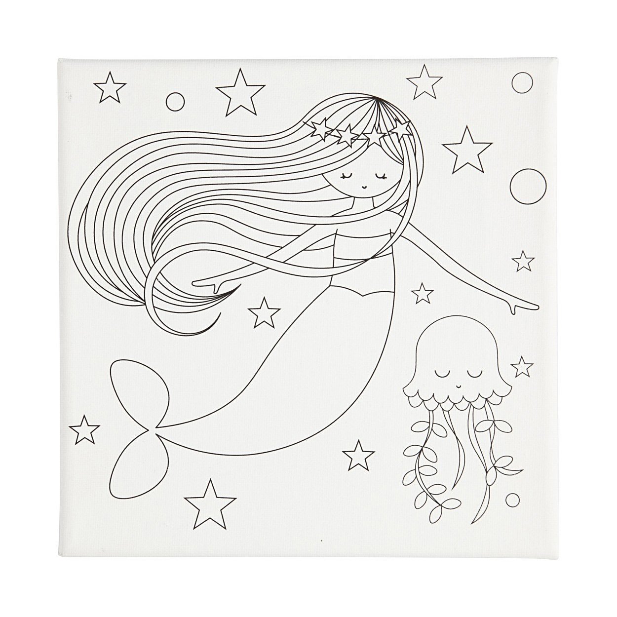 Creativ Company Canvas with drawing, mermaid, 20 x 20 x 1.4 cm, 2 pieces