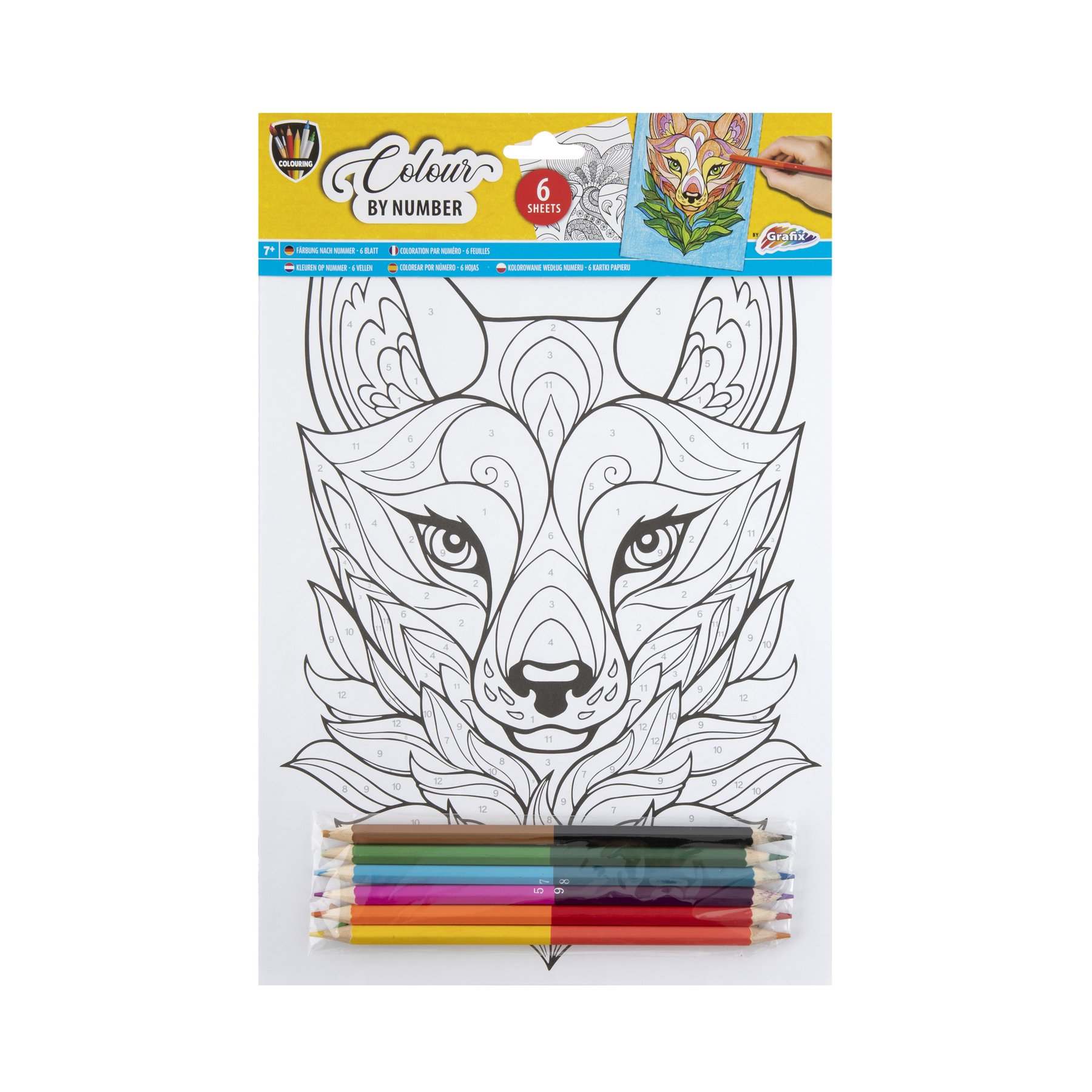 Moxy Paint by numbers Animals, A4, with 6 pencils, 6 sheets