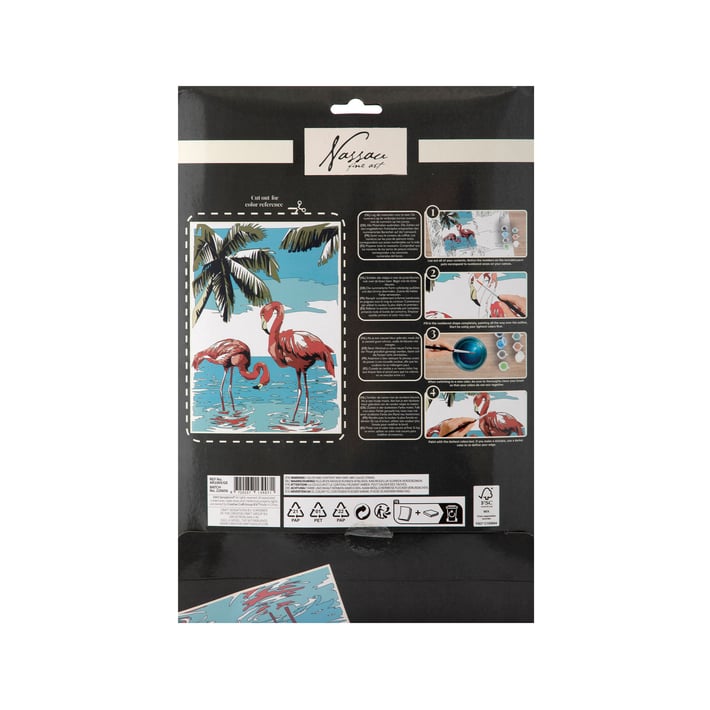 Nassau Paint by numbers on cardboard – Flamingo, 33.5 x 23.8 cm