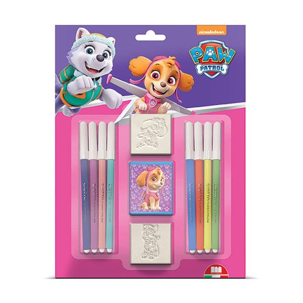 Multiprint Set PAW Patrol, for girls, with 2 stamps and 8 markers