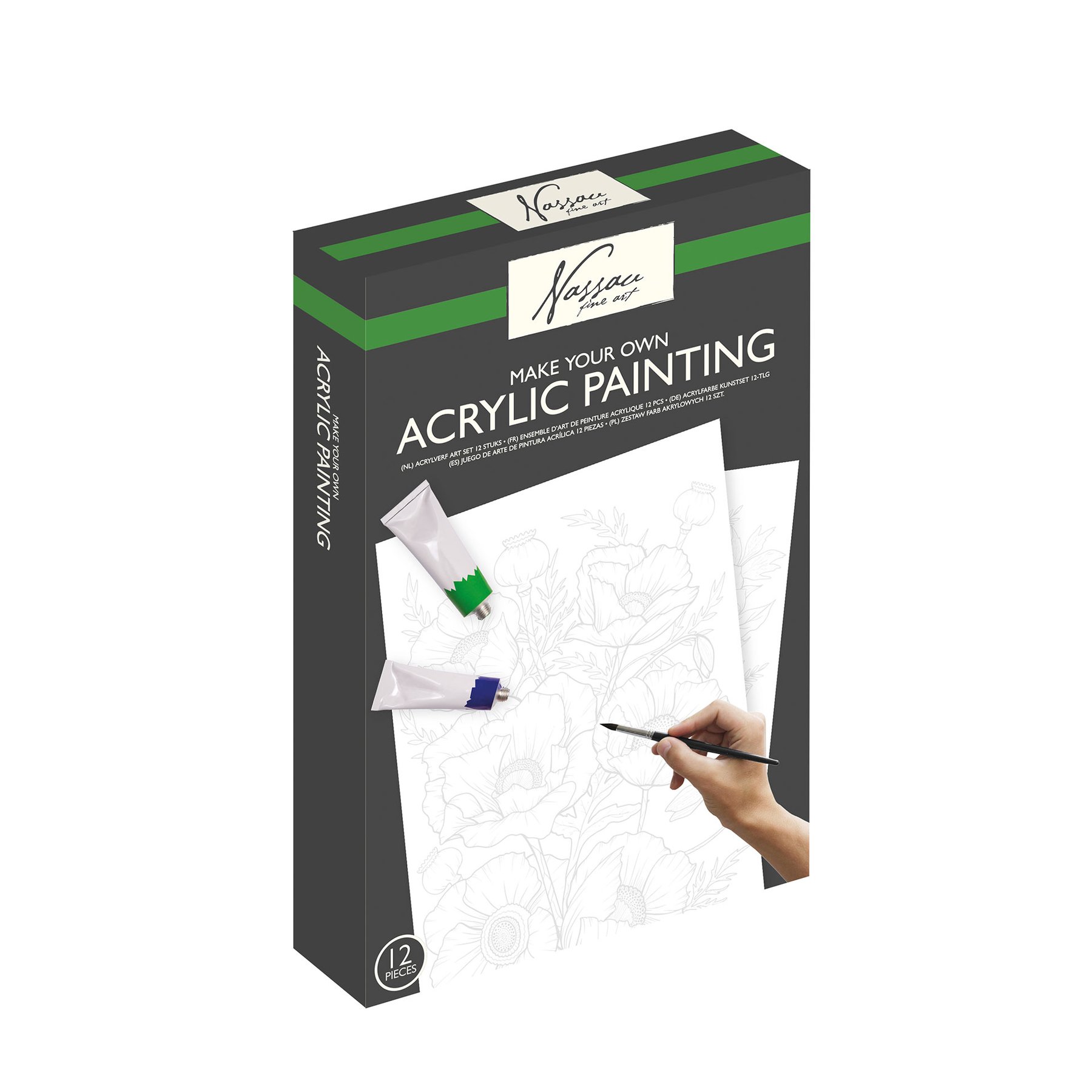Nassau Painting set Flowers, acrylic, 11 sheets